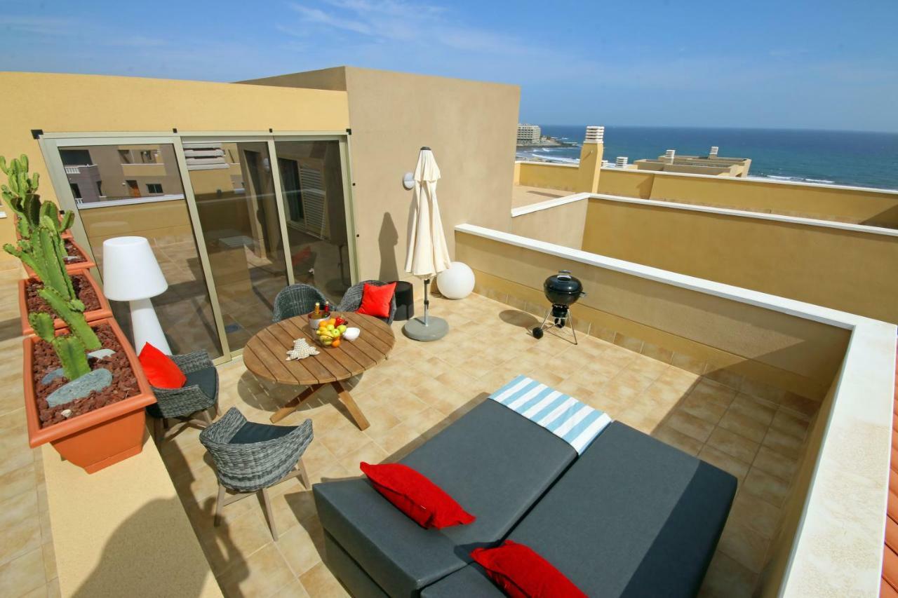 厄尔梅达诺La Perla By Rentmedano Superb Luxury Duplex, Private Roof Terrace, Ocean View, Pool, Wifi And Parking公寓 外观 照片